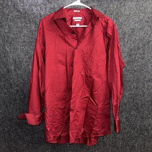 van heusen Used Long Sleeved Dress Shirt Size Men’s 16 Red